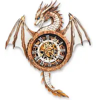 3D Puzzle Mechanical Wooden Clock Kit for Adults – Dragon, Blue Dragon, Dog, Butterfly, Owl & Turtle Designs | DIY Pendulum Clock with Roman Numerals | Creative Desk & Home Decor | Unique Gift for Puzzle Lovers,back to school