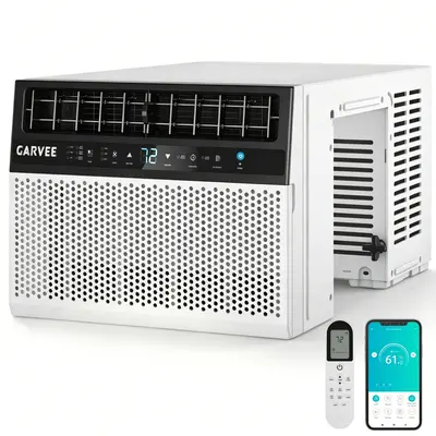 Garvee 6,000/8,000/10,000 BTU Compact AC Unit, Window Air Conditioner, Energy Saving Window AC, Smart AC with 3 Modes Cool Dry Fan Speed Control,Cools Up to 350/450 Sq.Ft,115v Mini Air Conditioner for Bedroom,Office,Home