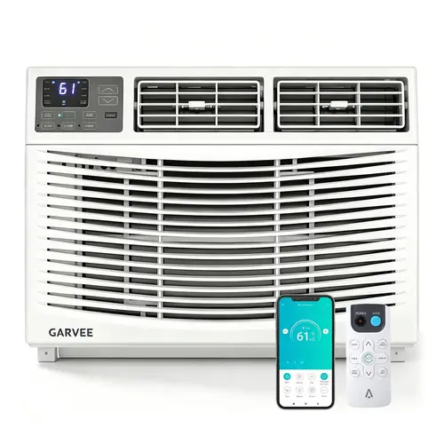 Garvee Window Air Conditioner, 8000 BTU Compact AC Unit, Energy Saving Window AC, Smart AC with 3 Modes Cool Dry Fan Speed Control,Cools Up to 350 Sq.Ft,115v Mini Air Conditioner for Bedroom,Office,Home