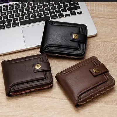 Men's Business Fashion Wallet - Minimalist Short Bifold Horizontal Billfold with Integrated Driver License, Wallet Cards Holder, Slim Multi-Functional Large Capacity for Young Adults, Durable Lightweight for Daily Commute