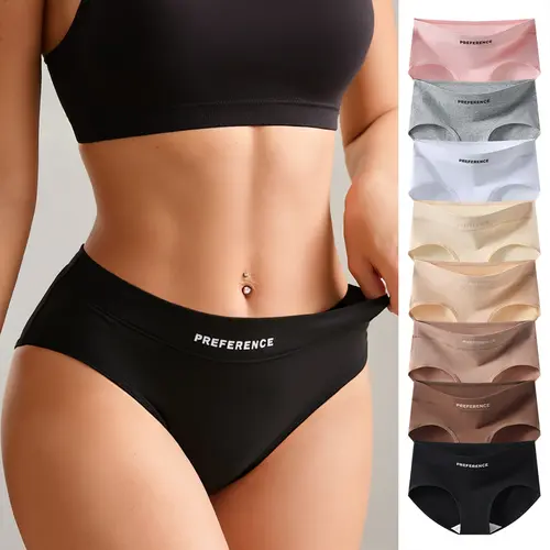 Hotcom Women's Plus Size Cotton Panties 5/8 Pack – SoHoChic Mid-Waisted Full Coverage Briefs, Soft Breathable Everyday Underwear