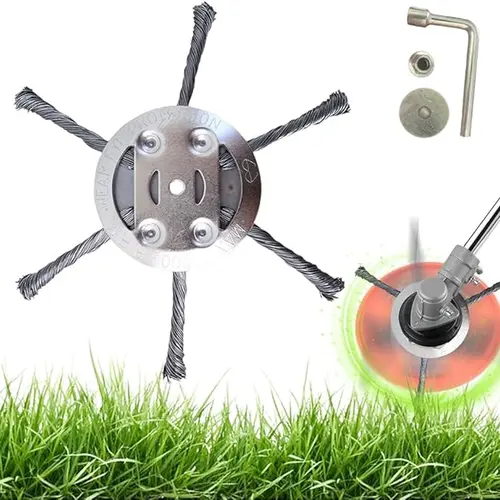 6 inch Steel Wire Rotary Brush Cutter Trimmer Head,(Bore 0.2inch/5mm)Weed Wacker Replacement Heads, Wired Trimmer Head Replacement for Electric Battery Powered Cordless String Trimmer,Weed Eater,Moss&Rust Removal
