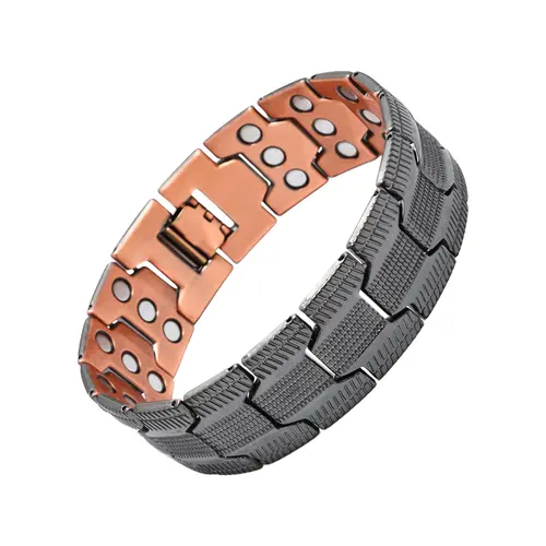 Men’s Copper Magnetic Bracelet 3X Strength, 99.99% Pure Copper with Strong Magnets, Classic Stylish Bracelet for Men, Father’s Day Birthday Gift for Dad Husband Boyfriend