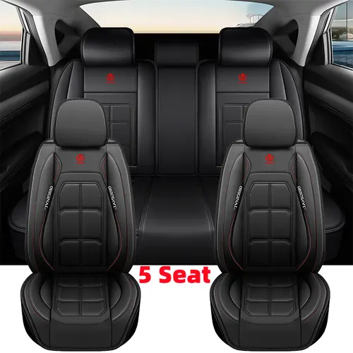 5-Seat Universal Muscle Car Seat Covers - Waterproof Wear-Resistant PU Leather, Anti-Stain All-Season Auto Accessories, Full-Body Universal Vehicle Interior Decoration for Cars