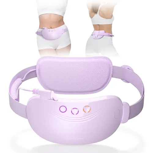 Comfytemp Women's Portable Abdomen-Back Heating Pad - Wearable Rechargeable Electric Belt for Cramp Relief, 3 Heat Levels, 3 Vibration Modes, 2 Intensity Settings, Adjust Settings, Wellness Tool for Menstruation Pain Relief,sohochic