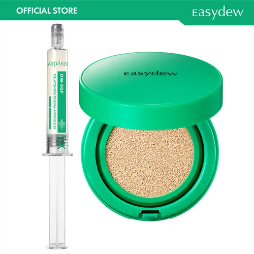 [Easydew] EGF Repair & Spot Cover Package - DW-EGF Melatoning Ampoule (Pump, EGF-1X or 3X or 5X) & DW-EGF Melatoning Ampoule Cushion - Official Product 99% Pure EGF Peptide Hydrating Serum for Uneven Skin - Dark Spot Remover - Korean Skincare Olive Young