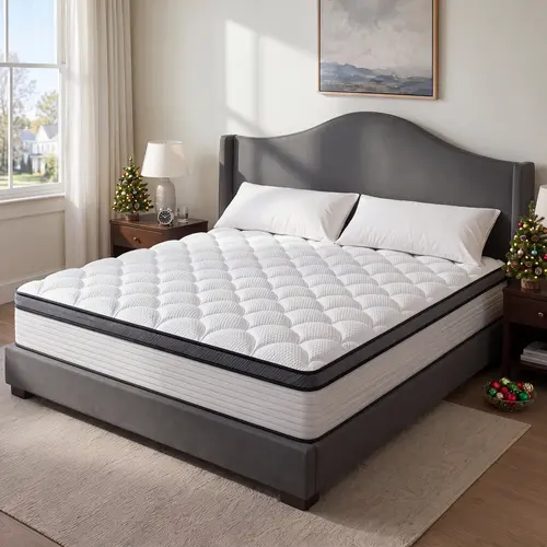 DIGWAC Modern Style Hybrid Mattress — Available in 8/10/12/14 inches, medium firmness ergonomic design, spring + memory foam construction, lumbar support, relieves back and waist pain, suitable for all sleeping positions, dorm essential, home decor,sohoch