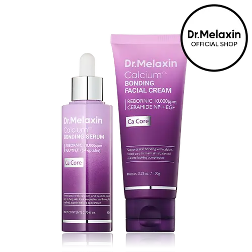 [Dr.Melaxin Official] Calcium Bonding Serum & Cream Density Duo for 3-Step Skin Rebuilding with Calcium, Collagen & REBORNIC, Restores Firmness & Elasticity