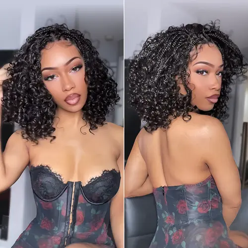 [Limited Deal] Frodio Veralux™ Fiber Braided Top Water Wave Wig 13x6 Lace Front  | Glueless, Wear & Go, Boho Braids Water Wave Wig – Premium Fiber, Beginner Friendly #summervibes