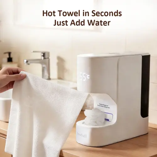 Livefull Smart Towel Warmer CL01 - Disposable Towel Compatible, 55°C Spa Heat, Instant Warm-Up, Auto Dispense, Smart Voice System,sohochic