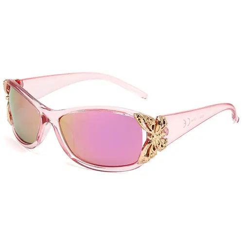XUH Women's Polarized Wrap-Around Butterfly Sunglasses - UV400 Protection, Baby Pink, High Quality, Stylish Accessories, Retro Fashion, Driving Shades, Fishing Style Eyewear, High Quality Sunglasses, Fishing Style Women's Sunglasses, Polarized Glare Cut