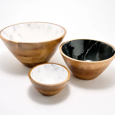 Temp-tations x Alberti Set of (3) Mango Wood Bowls