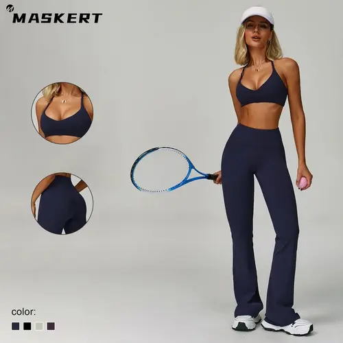 MASKERT Women's Two Piece Set Sports Tank Top & Running Leggings Comfortable Soft Daily Wear Workout Outfits summerwins Fitness Wear Athletic Sportswear