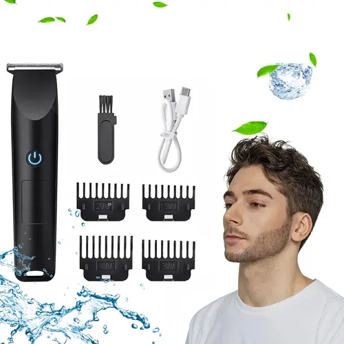 New electric shaver groin trimmer men's trimmer cordless waterproof men's trimmer, suitable for holiday gift giving, Body Hair Trimmer, Cordless Rechargeable Trimmer, Portable Wireless Trimmer, Body Hair Trimming