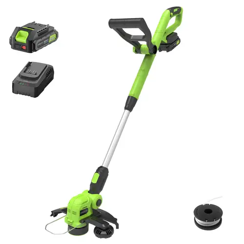 STEELITE 12-inch 21V Cordless String Trimmer, Battery Powered Weed Wacker with Batteries and Charger, 8500 RPM Battery Powered Electric Grass Cutter for Lawn Care and Edging