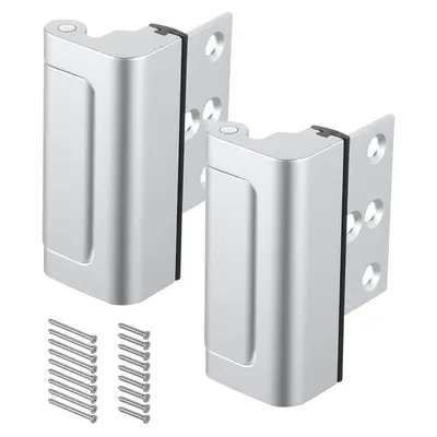 【toolupgrade】VEVOR 2-Pack Door Reinforcement Lock, Rust-Proof Alloy Metal Entry Locks for Inward Doors, 3in Stop Withstanding 800lb Force, 8 Screws Included Home Security Hardware