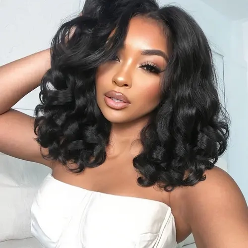 Yaki Curly V Part Wig U Part Synthetic Half Wigs for Black Women 18/22 Inch Heat-Resistant Hair Replacement Wig (Natural Black)