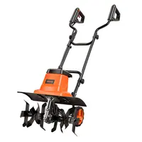 【toolupgrade】VEVOR Corded Electric Tiller Cultivator - 13.5A Hard Soil, 18" Wide, 8.7in Depth, Steel Tines, Ergonomic Foldable H-Handle, Corded Keeps Power Steady, Folds Down for Easy Garage Storage, PP Wheels Glide Over Rough Ground