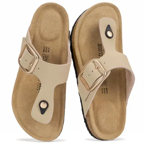 Project Cloud Women’s | Casual Summer Footwear for Women & Girls | Genuine Leather Walking Shoe Sandals | Memory Foam Insole | Lightweight | Non-Slip - Malaga
