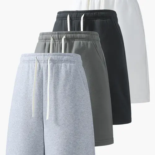 Men’s summer casual athletic shorts, mid-length (knee-length), loose straight fit, comfortable breathable fabric, suitable for running, fitness, training, and other outdoor activities.
