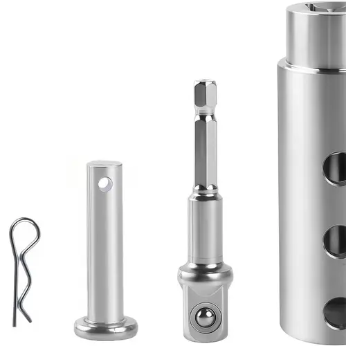 Heavy-Duty Trailer Jack Drill Adapter Tool with 1-Inch Drive Shaft Compatibility, 1/2-Inch Socket Bit for RV, Construction Trailers | Hardware Tools