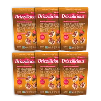 6 Pack - Drizzilicious Strawberry Chocolaty Bites Mini Rice Cakes - New Flavor, 4 oz