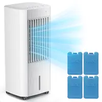 XBEAUTY Portable Evaporative Air Cooler - 3-in-1 Wheeled Bladeless Adjustable Speed Fan with 4 Ice Packs, 15H Timer, 3 Modes, Remote, UL Certified, Sleep Aid for Relaxation, White (Bedroom, Office)