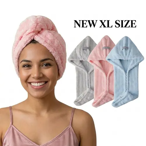 Upgraded XL Microfiber Hair Towel Wrap, Ultra Absorbent Fast Drying Hair Turban, Large 11×31.5 Inch Towel for Long, Thick & Curly Hair #HomeEssentials #TikTokShopBackToSchool