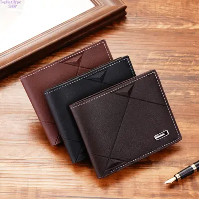2026 New Slim Trifold Men's Wallet - Soft Faux Leather Short Purse with Multiple Card Slots, Casual Trendy Lightweight Horizontal Design for Young Men, Ideal for Daily Carry, Travel, Casual Trendy Wallet