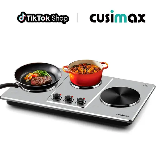 CUSIMAX 3-Burner Portable Induction Stove - 7in Glass Cooktop Commercial Infrared Stove, 11 Temp Levels, Precise Temperature Control, 200W+ Power, Safety Compliant, 30-Day Hassle-Free Returns, SummerFinds TikTok Shop Back to School, 20,sohochic