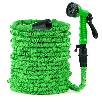 100FT Expandable Garden Hose with 3-Layer Latex Core, Heavy Duty Water Pipe Super Strength 3750D, 10-Function Spray Nozzle, 3/4"-Brass Fit Connector, Easy Storage, Perfect Gift for Lawn Yard Watering, Car Washing