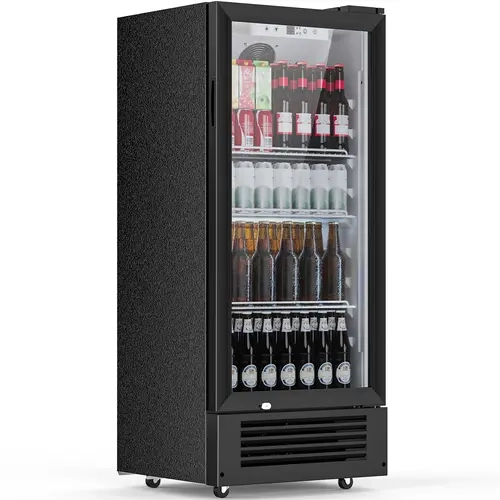 【DFYD】COWSAR 6 Cu.Ft. Beverage Refrigerator, Refrigerator Display with Double-Tempered Glass Door Glass Door Fridge w/Adjustable Shelves for Bar Restaurant Office,ETL Listed