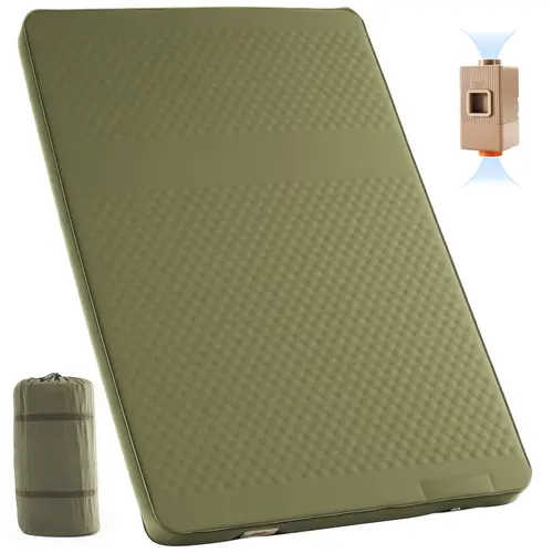 Docred Thick Self-Inflating Sleeping Pad with Electric Pump - Memory Foam Camping Mattress, 9.5 R-Value Insulated Unisex Body-Hug Fit Inflatable Bed, Portable Airbed for Travel, Car, Tent, Travel Accessories, R-Value 9.5