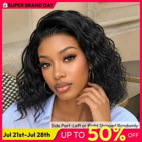 [C Side Part]UNice 250% Bye-Bye Slip Water Wavy Bob Wig Glueless 6X4 Minimalist Lace Human Hair Wigs Natural Looking Bleached Knots sohochic