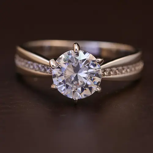 Women's 2-Piece Solitaire Engagement Rings Set - Matching Promise Band Wedding Ring Sets, Classic & Bold Feel Costume Jewelry for Wedding, Anniversary