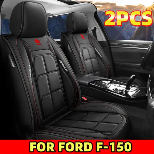 car gift FOR Ford F-150 Car Seat Cover 2PCS Waterproof PU Leather Anti-Slip Wear-Resistant Frontal Double Seats Fully Wrapped Muscle Seat Cover Easy to Clean,toolupgrade