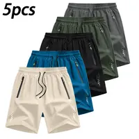 5 Pack Boys Quick Dry Athletic Shorts, Youth Summer Sports Shorts with Zipper Pockets, Loose Casual Running Shorts for Kids