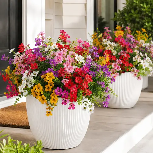 Summervibes 6-Color Artificial Flower Set 6/12pcs UV Resistant Colorful Fake Bouquet for Home Garden Party Wedding Decor summerwins