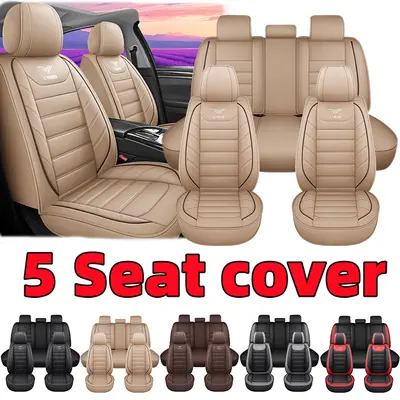 5-Seat Full Set Car Seat Covers - Waterproof for Spills, Wear-Resistant for Daily Use PU Leather, Soft & Comfortable, All-Season Fit for Entire Vehicle