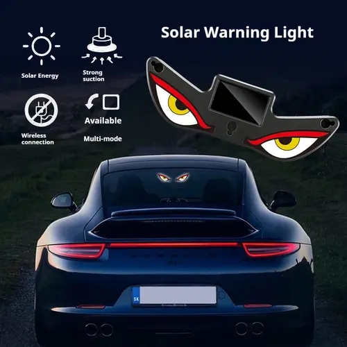 DIYCOM Dynamic Acrylic LED Rear Window Display - Vampire Devil Eye Design Panel, Scrolling Message Screen, USB-Powered Night Driving Ambient Light, Universal Mount Car Accessory, Adds a Fun Touch Cool Stuff for Car Interior, Vehicle Accessory