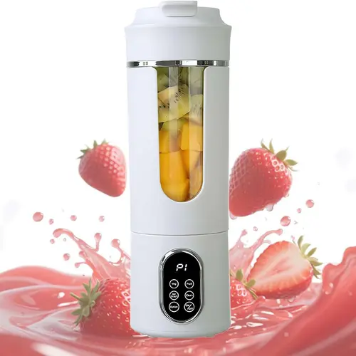 530ML 490g Personal Portable Blender Smoothie Maker - USB Rechargeable Juicer, Citrus Juicer, 4 Gears, 22000 RPM, Self-Cleaning, BPA-Free, Auto Stop, Digital Display, 2-in-1 Lightweight Compact White Kitchen Appliance,sohochic