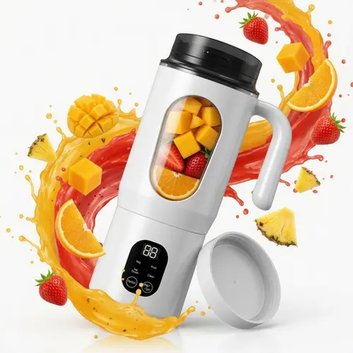 20OZ Lightweight Cordless Handheld Juice Blender, USB Rechargeable Battery-Powered Portable Home Juicer with LED Display, 22000 RPM Multi-Gear Ice Crush, BPA-Free Self-Cleaning for Smoothies and Juices