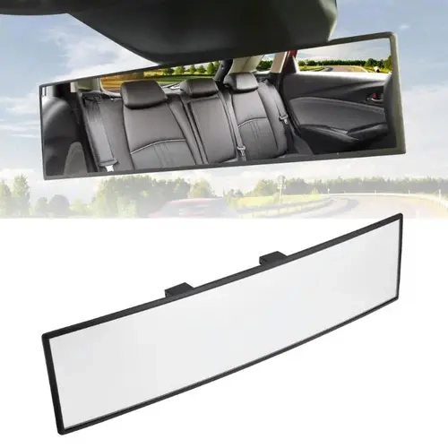 Car Rearview Mirror, 11.8 Inch Panoramic Wide Angle Anti-Glare, Clip on Auto Rear View Mirror, HD Clear Convex Surface, Car Interior Accessories Universal for SUV, Truck, Van, Vehicles SpringStatements