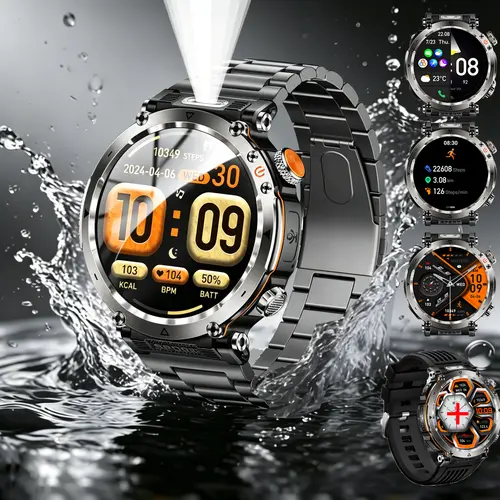 Men's Smart Watch - LED LCD Display, Bluetooth Wireless Phone Call, Message Reminders, 100+ Sports Modes, Weather Updates, Stopwatch, Timer, Water-Resistant, Compatible with Smartphone, iPhone & Android Phones,back to school,back to school haul,sohochic
