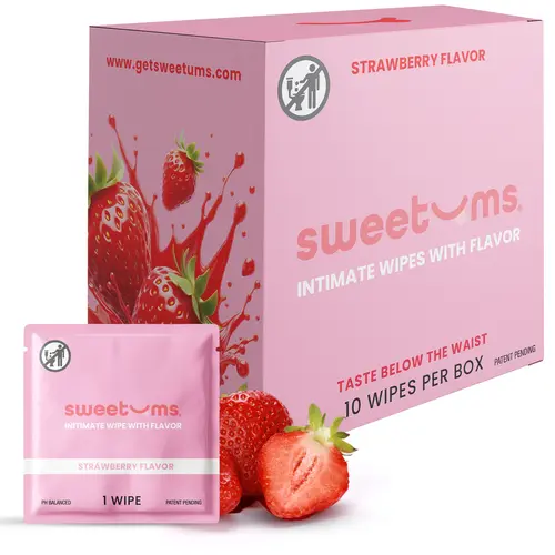 Strawberry Sweetums Wipes Flavored Wipes Intimate Area Wipes Hygiene Products Sensitive Gentle Feminine Hygiene Products Hygiene Essentials