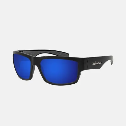 Bomber Eyewear Men's Tiger Bomb Polarized Safety Sunglasses - ANSI Z87+ Rated, Floating Polycarbonate Full Rim Frames, UV-Protection, Glare Reduction, Medium Fit, Modern Minimalist Design for Construction, Outdoor Use