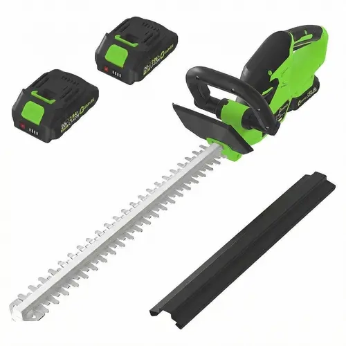 【GARVEE】20V Brushless Motor Cordless Hedge Trimmer - 22.4" Cutting Blade, 2-Pack 2.0Ah Batteries, Lightweight Handheld Garden Grass Trimmer, Shrubbery & Grass Cutting Machine for Yard Maintenance