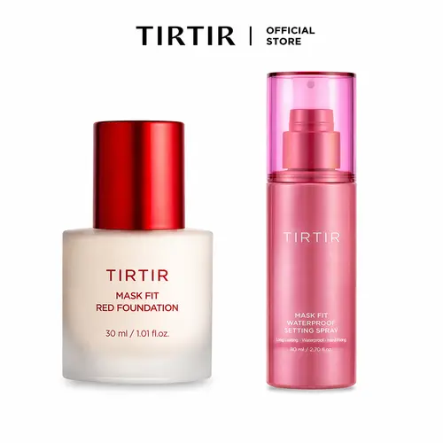 [TIRTIR Official] Mask Fit Foundation Fix Set l Mask Fit Red Foundation 30ml & Waterproof Setting Spray l Long-lasting, Flawless