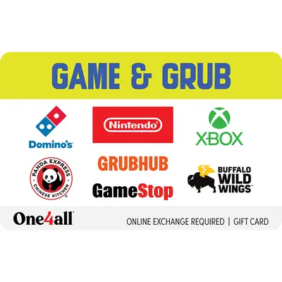 One4all Game & Grub eGift Card | Gaming Plus Food & Dining Spending