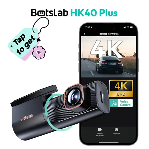 Botslab 360° View Car Mounted Dashcam - Quickinstall Dashboard Car Camera, Night Vision, 24H Parking Monitor, Voice Control, Keeps Vehicle Secure Driving Recorder,toolupgrade